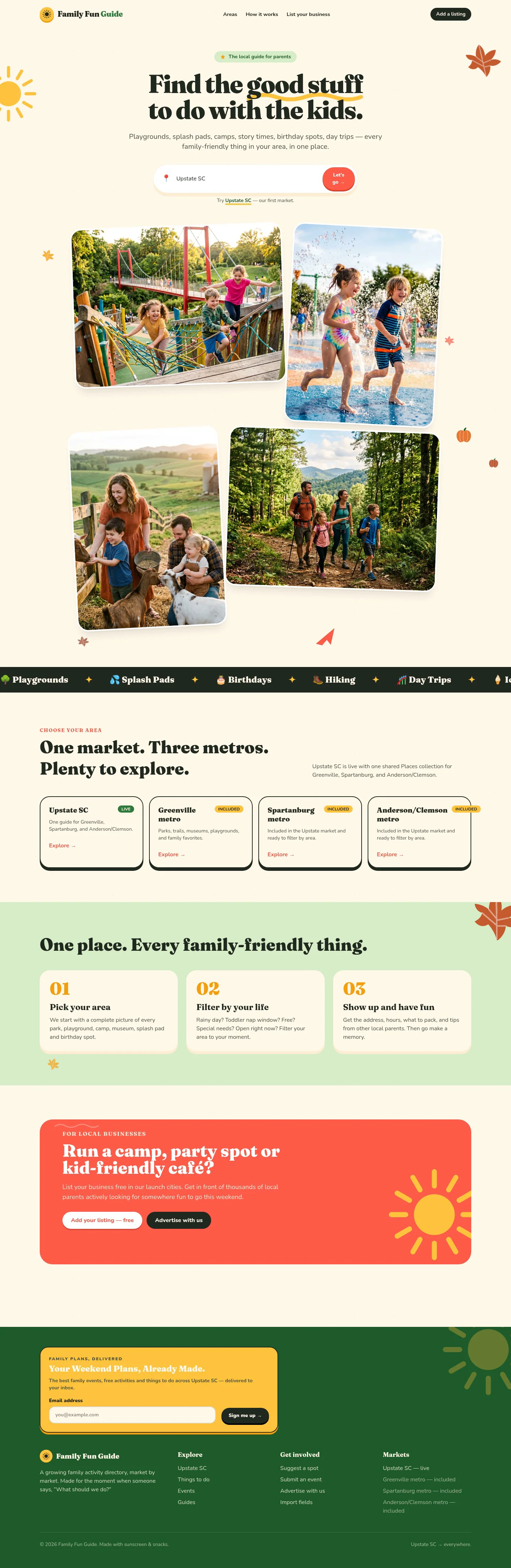 Family Fun Guide homepage